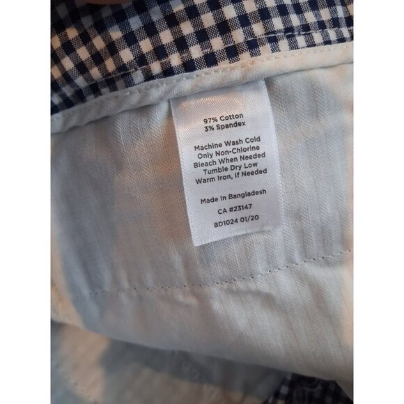 Talbots Navy Blue & White Gingham Check Cropped Pants size 12P - Picture 5 of 7